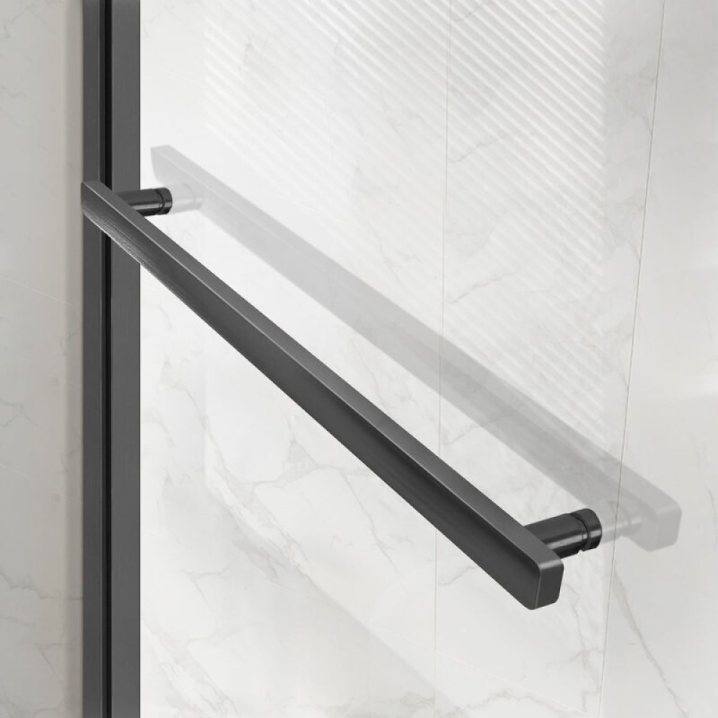 Душевой уголок Vincea Slim Soft VSR-1SS8011CLGM, 110 x 80 см, стекло прозрачное, профиль вороненая сталь, gunmetal