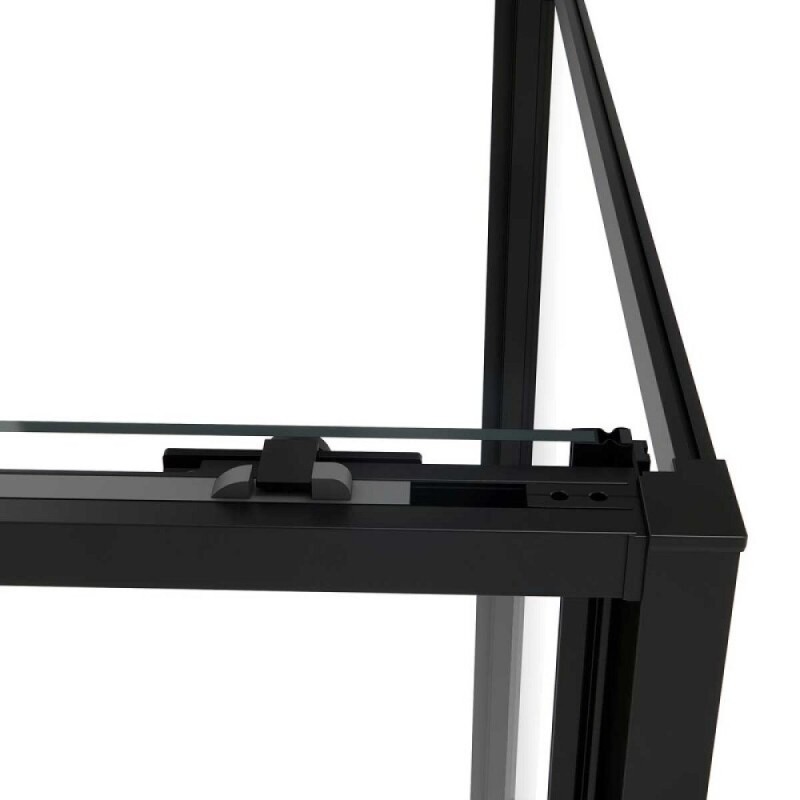 Душевой уголок Vincea Slim Soft, 140 x 80 x 200 см, прямоугольный, стекло прозрачное, профиль черный, VSR-1SS8014CLB