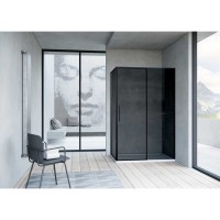Душевой уголок Vincea Slim Soft, 120 x 90 см, стекло тонированное, профиль черный, VSR-1SS9012CGB