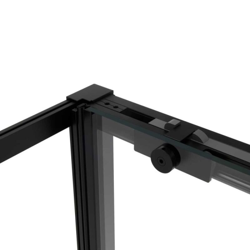 Душевой уголок Vincea Slim Soft, 120 x 90 см, прямоугольный, дверь раздвижная, стекло прозрачное, черный, VSR-1SS9012CLB