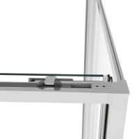 Душевой уголок Vincea Slim Soft VSR-1SS9012CLBN, 120 x 90 см, стекло прозрачное, профиль брашированный никель