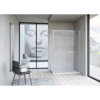 Душевой уголок Vincea Slim Soft VSR-1SS9012CLBN, 120 x 90 см, стекло прозрачное, профиль брашированный никель