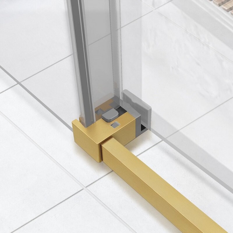 Душевой уголок Vincea Slim Soft, 120 x 90 см, стекло прозрачное, профиль брашированное золото, VSR-1SS9012CLG
