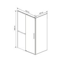 Душевой уголок Vincea Slim Soft, 130 x 90 см, прямоугольный, дверь раздвижная, стекло прозрачное, черный, VSR-1SS9013CLB