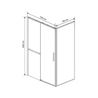 Душевой уголок Vincea Slim Soft, 150 x 90 см, стекло прозрачное, профиль черный, VSR-1SS9015CLB