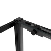 Душевой уголок Vincea Slim Soft, 150 x 90 см, стекло прозрачное, профиль черный, VSR-1SS9015CLB