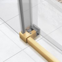 Душевой уголок Vincea Slim Soft VSR-1SS9015CLG, 150 x 90 см, стекло прозрачное, профиль брашированное золото