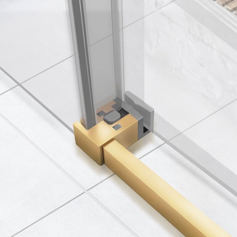 Душевой уголок Vincea Slim Soft VSR-1SS9015CLG, 150 x 90 см, стекло прозрачное, профиль брашированное золото