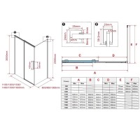 Душевой уголок Vincea Stella VSR-1ST1016CLB, 160 x 100 см, стекло прозрачное, профиль черный