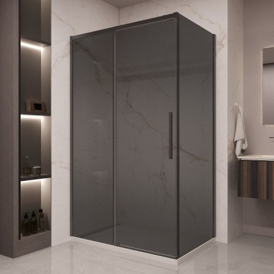 Душевой уголок Vincea Stella VSR-1ST9012CGB, 120 x 90 см, стекло тонированное, профиль черный