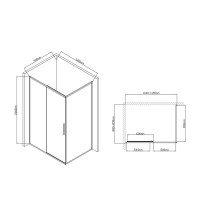 Душевой уголок Vincea Slim-U 120 x 90 см, стекло прозрачное, профиль черный матовый, VSR-2SU9012CLB
