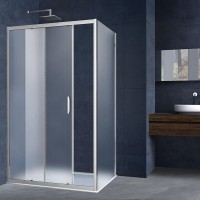 Душевой уголок Vincea Alpha, 130 x 80 см, прямоугольный, дверь раздвижная, стекло текстурное, профиль хром, VSR-3AL8013MT