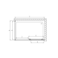 Душевой уголок Vincea Alpha 140 x 90 см, стекло прозрачное, профиль золото брашированное, VSR-3AL9014CLG