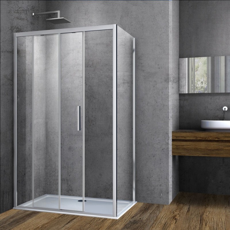 Душевой уголок Vincea Soft VSR-3SO 100 x 100 см квадратный, дверь раздвижная, стекло прозрачное, хром, VSR-3SO1010CL