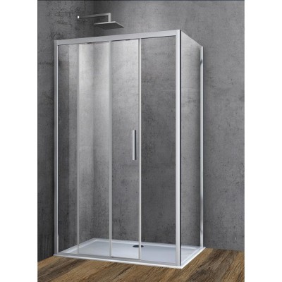 Душевой уголок Vincea Soft VSR-3SO 120 x 100 см прямоугольный, дверь раздвижная, стекло прозрачное, хром, VSR-3SO1012CL