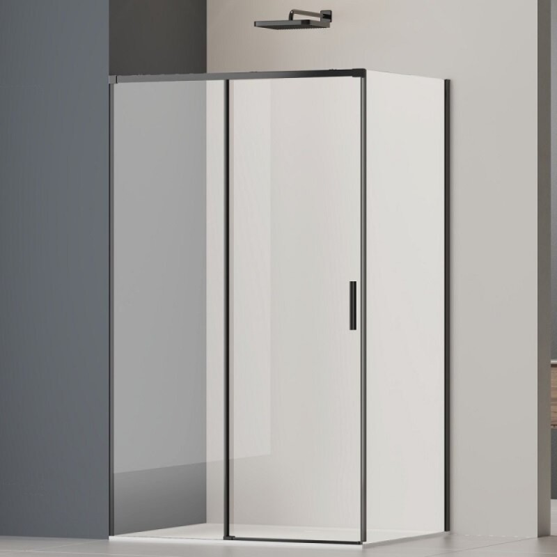 Душевой уголок Vincea Soft VSR-3SO29014CLB, 140 x 90 см, прямоугольный, дверь раздвижная, стекло прозрачное, профиль черный