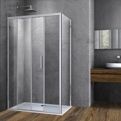 Душевой уголок Vincea Soft VSR-3SO 150 x 80 см прямоугольный, дверь раздвижная, стекло прозрачное, хром, VSR-3SO8015CL