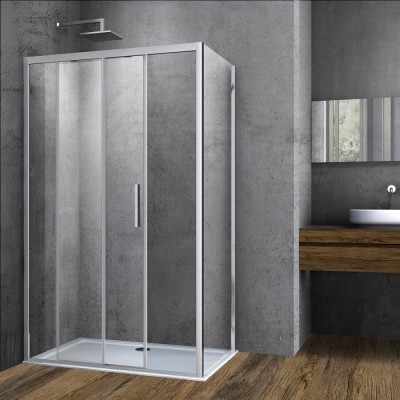 Душевой уголок Vincea Soft, 160 x 80 см, стекло прозрачное, профиль хром, VSR-3SO8016CL