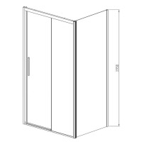 Душевой уголок Vincea Soft VSR-3SO 120 x 90 см прямоугольный, дверь раздвижная, стекло прозрачное, черный, VSR-3SO9012CLB