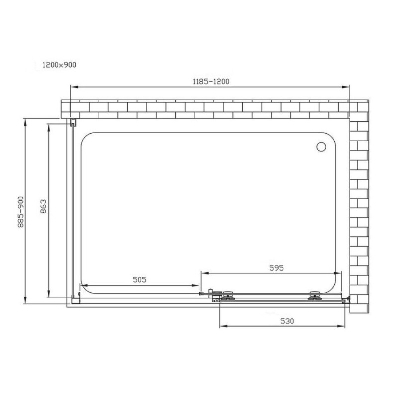 Душевой уголок Vincea Soft VSR-3SO 120 x 90 см прямоугольный, дверь раздвижная, стекло прозрачное, черный, VSR-3SO9012CLB