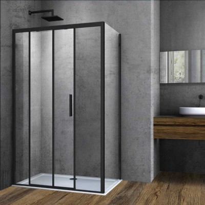 Душевой уголок Vincea Soft VSR-3SO9013CLB, 130 x 90 см, стекло прозрачное, профиль черный