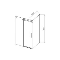 Душевой уголок Vincea Como-N VSR-4CN1013CGB, 130 x 100 см, стекло тонированное, профиль черный