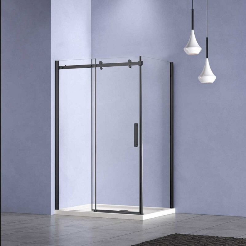Душевой уголок Vincea Como-N VSR-4CN1016CLB, 160 x 100 см, стекло прозрачное, профиль черный