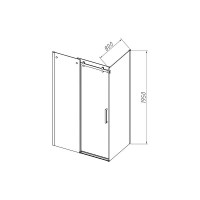Душевой уголок Vincea Como N, 140 x 80 см, стекло прозрачное, профиль черный, VSR-4CN8014CLB