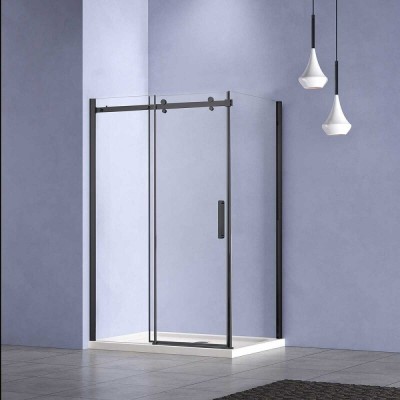 Душевой уголок Vincea Como N, 150 x 80 см, стекло прозрачное, профиль черный, VSR-4CN8015CLB
