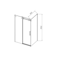 Душевой уголок Vincea Como N, 120 x 90 см, стекло прозрачное, профиль черный, VSR-4CN9012CLB