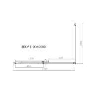 Душевой уголок Vincea Dice, 110 x 100 см, стекло прозрачное, профиль черный, VSR-4D1011CLB