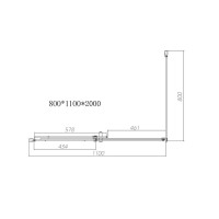Душевой уголок Vincea Dice, 110 x 80 см, стекло прозрачное, профиль черный, VSR-4D8011CLB