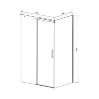 Душевой уголок Vincea Dice, 150 х 80 см, стекло прозрачное, профиль хром, VSR-4D8015CL