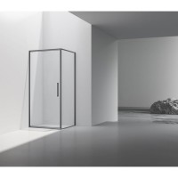 Душевой уголок Vincea Slim VSR-4SLP9090CLGM, 90 x 90 см, стекло прозрачное, профиль вороненая сталь