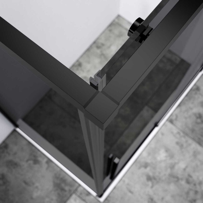 Душевой уголок Vincea Slim-N VSR-4SN8011CGB, 110 х 80 см, стекло тонированное, профиль черный