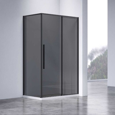 Душевой уголок Vincea Slim-N VSR-4SN8011CGB, 110 х 80 см, стекло тонированное, профиль черный