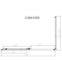 Душевой уголок Vincea Slim-N, 110 х 80 см, стекло прозрачное, профиль черный, VSR-4SN8011CLB