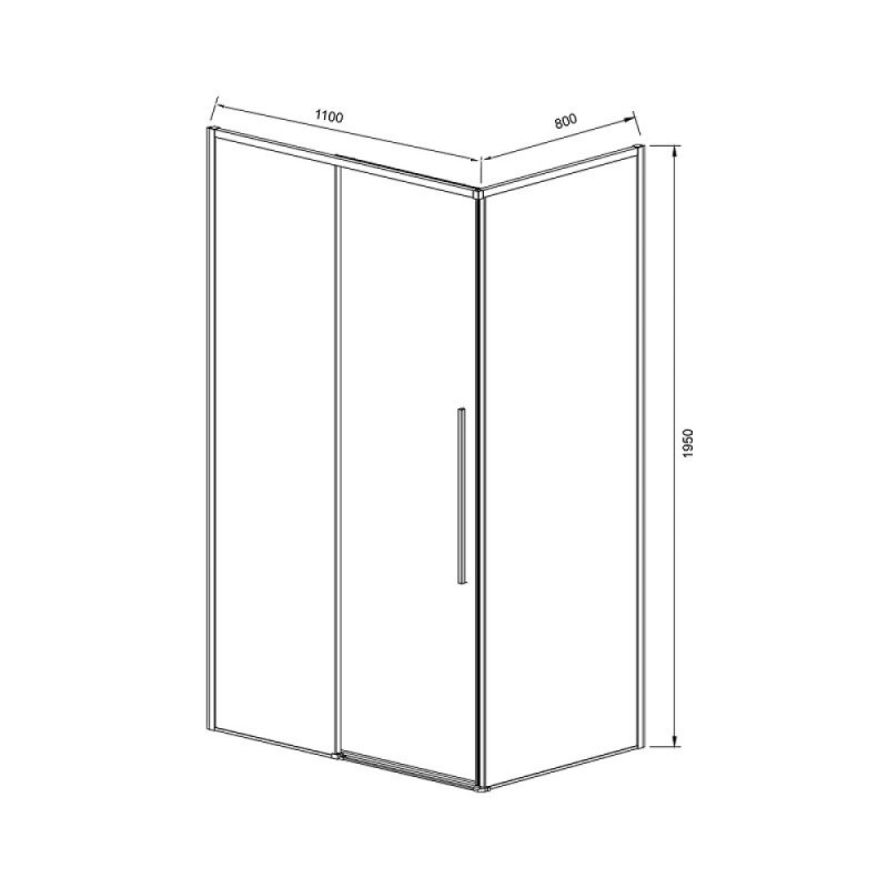 Душевой уголок Vincea Slim-N, 110 х 80 см, стекло прозрачное, профиль черный, VSR-4SN8011CLB