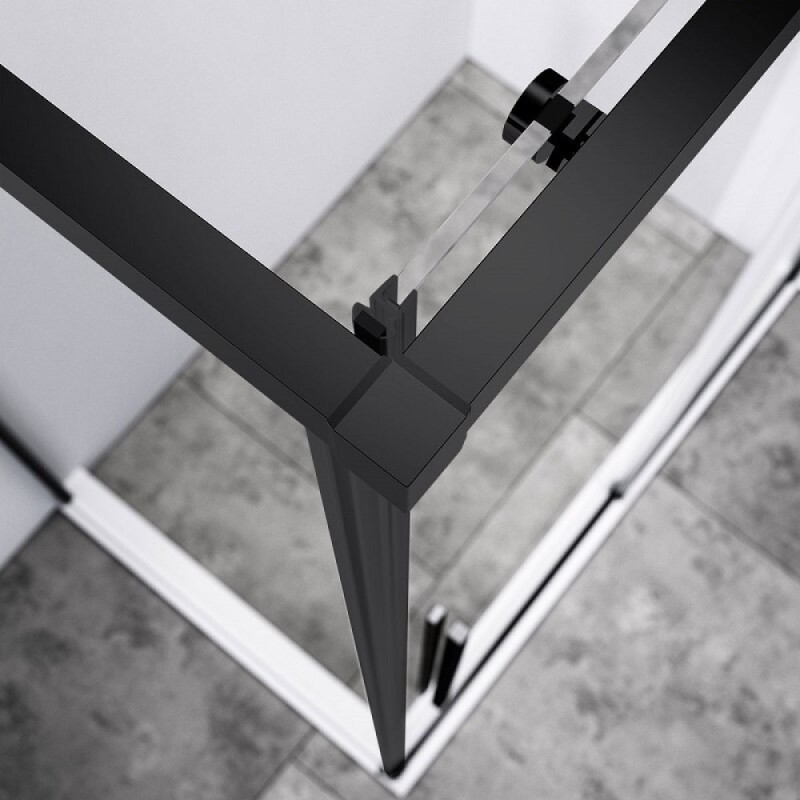 Душевой уголок Vincea Slim-N, 110 х 80 см, стекло прозрачное, профиль черный, VSR-4SN8011CLB