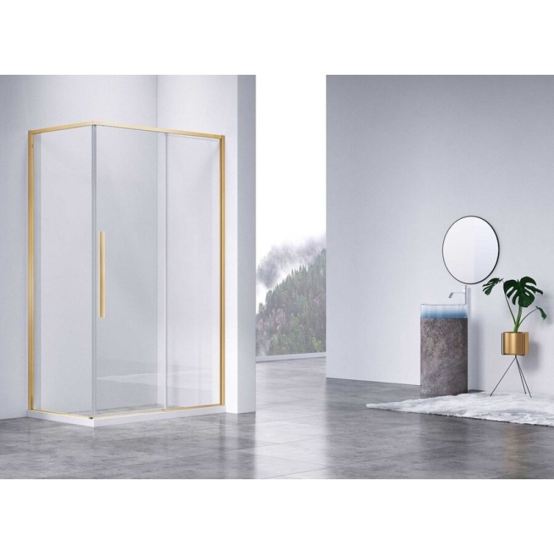 Душевой уголок Vincea Slim-N VSR-4SN8012CLG, 120 х 80 см, стекло прозрачное, профиль золото брашированное