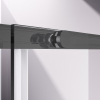 Душевой уголок Vincea Slim-N VSR-4SN8013CLGM, 130 х 80 см, стекло прозрачное, профиль вороненая сталь, gunmetal