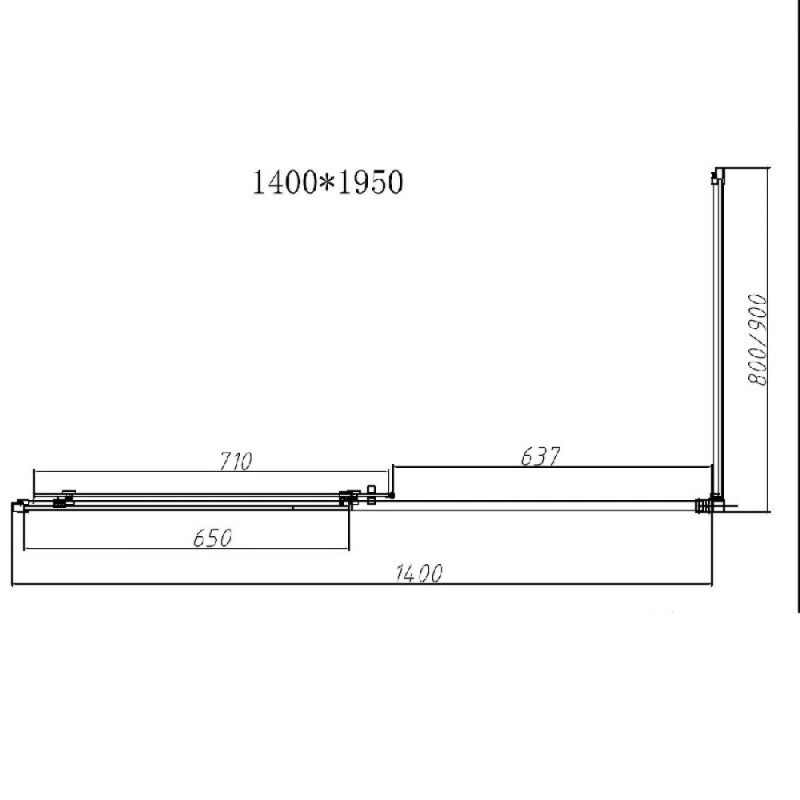 Душевой уголок Vincea Slim-N, 140 х 80 см, стекло прозрачное, профиль черный, VSR-4SN8014CLB
