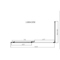 Душевой уголок Vincea Slim-N VSR-4SN8014CLGM, 140 х 80 см, стекло прозрачное, профиль вороненая сталь, gunmetal