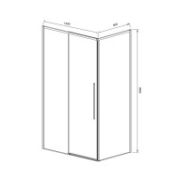 Душевой уголок Vincea Slim-N VSR-4SN8014CLGM, 140 х 80 см, стекло прозрачное, профиль вороненая сталь, gunmetal