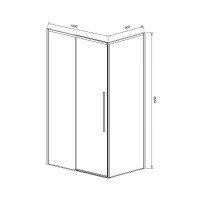 Душевой уголок Vincea Slim-N, 100 х 90 см, стекло прозрачное, профиль хром, VSR-4SN9010CL