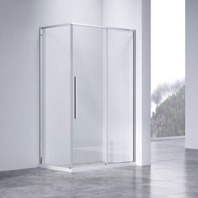 Душевой уголок Vincea Slim-N, 100 х 90 см, стекло прозрачное, профиль хром, VSR-4SN9010CL