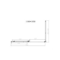 Душевой уголок Vincea Slim-N VSR-4SN9011CGB, 110 х 90 см, стекло тонированное, профиль черный