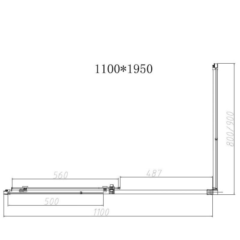 Душевой уголок Vincea Slim-N, 110 х 90 см, стекло прозрачное, профиль черный, VSR-4SN9011CLB