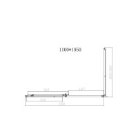 Душевой уголок Vincea Slim-N VSR-4SN9011CLG, 110 х 90 см, стекло прозрачное, профиль золото брашированное