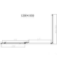 Душевой уголок Vincea Slim-N, 120 х 90 см, стекло прозрачное, профиль черный, VSR-4SN9012CLB